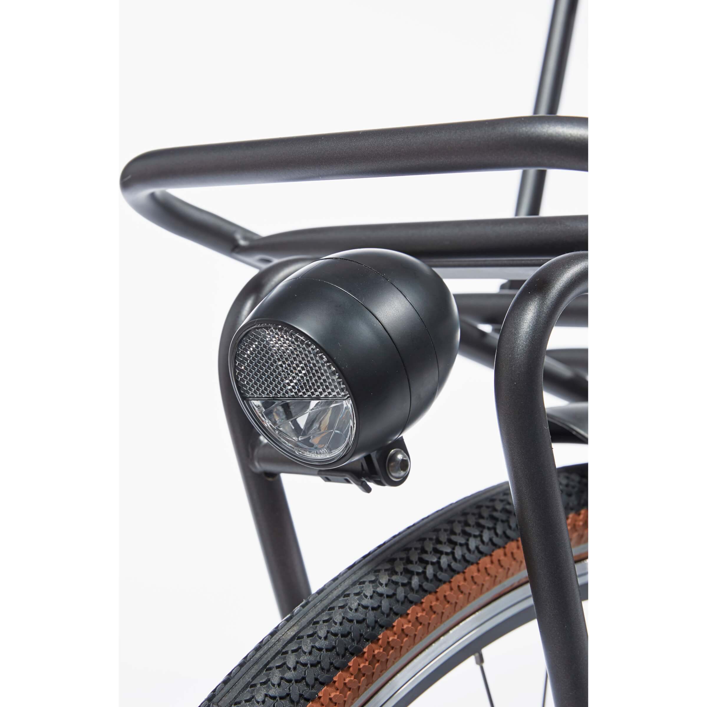 Cortina E-U4 Transport Solid MN7 2021 Dames Zwart Mat Cortina Elektrische Fiets Koplamp