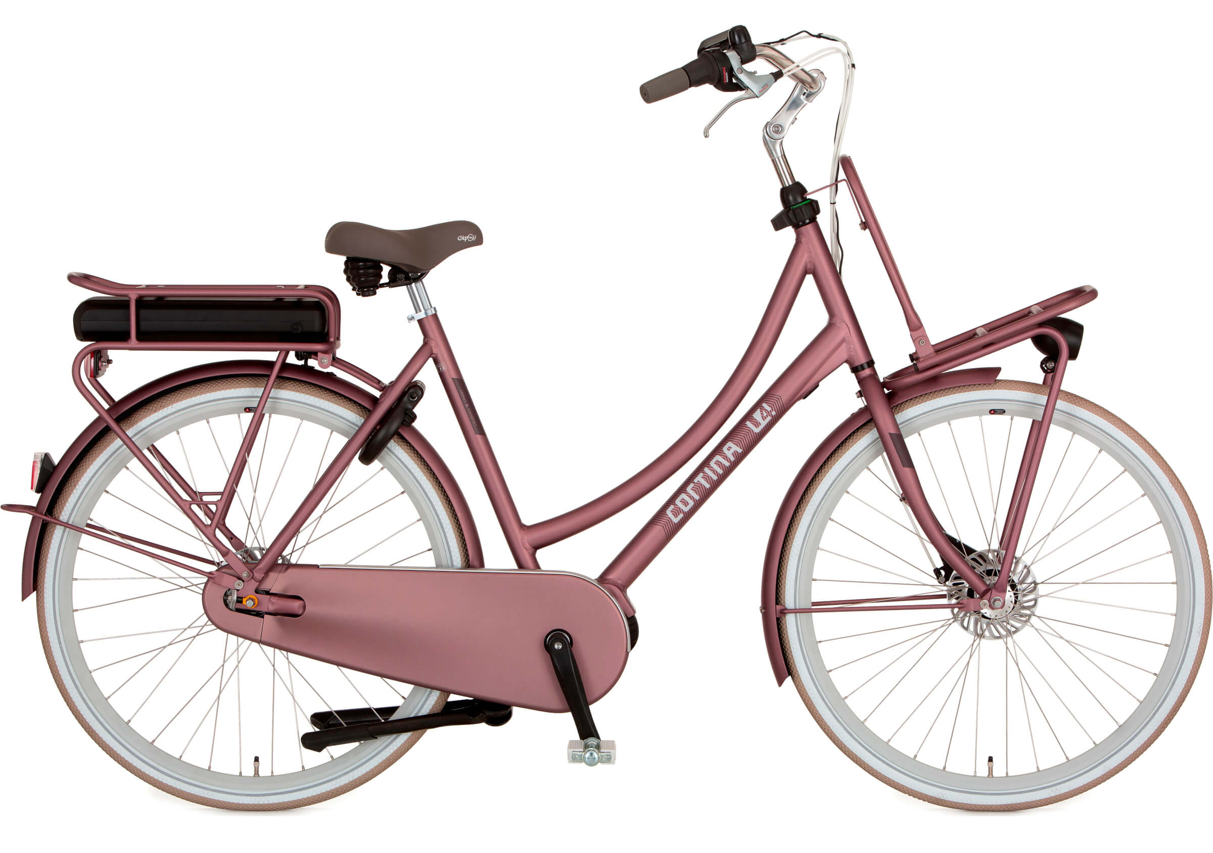 Cortina E-u4 Transport Familie MN8 2021 Dames Roze Mat Cortina Elektrische Fiets