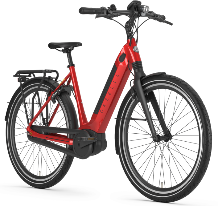 Gazelle Ultimate C8 Plus HMB Connect 2021 Dames Rood Gazelle Elektrische Fietsen Voorkant